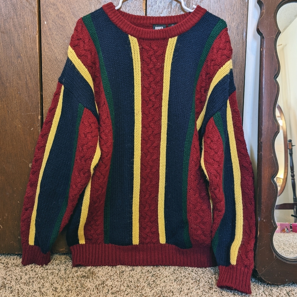 Vintage 90s Color Block Jed Sweater